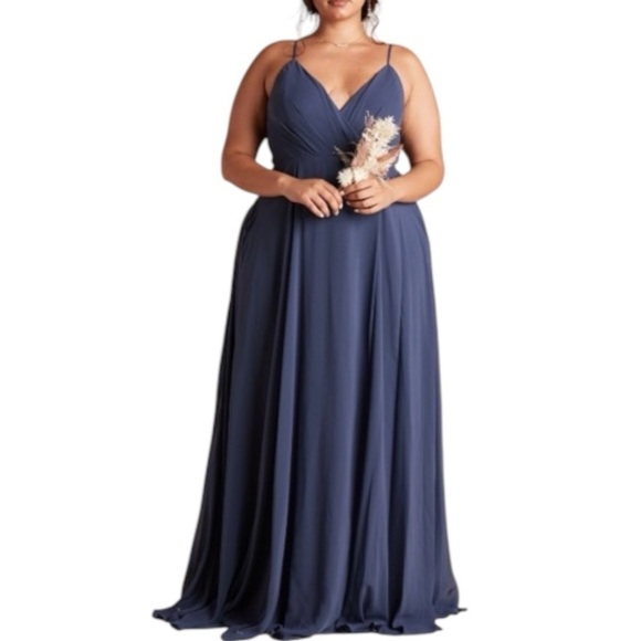 Birdy Grey Kaia Dress Chiffon Bridesmaid Prom Formal -Slate Blue -Size XXL - NWT - Picture 9 of 12